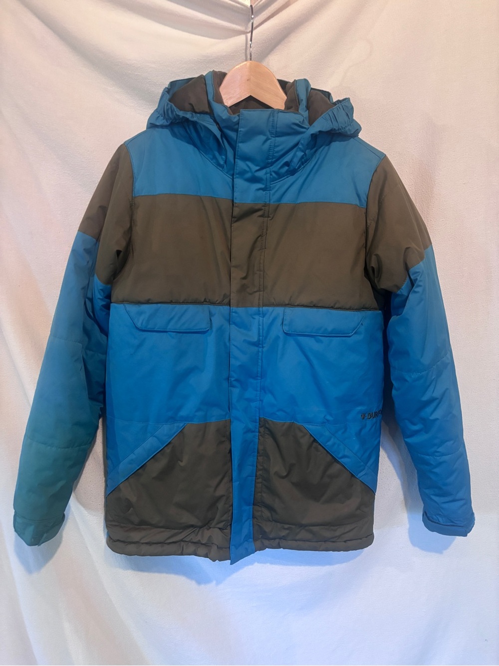 Burton XL Kids Blue and Olive Colorblock Snowboarding Jacket (sz 18)
